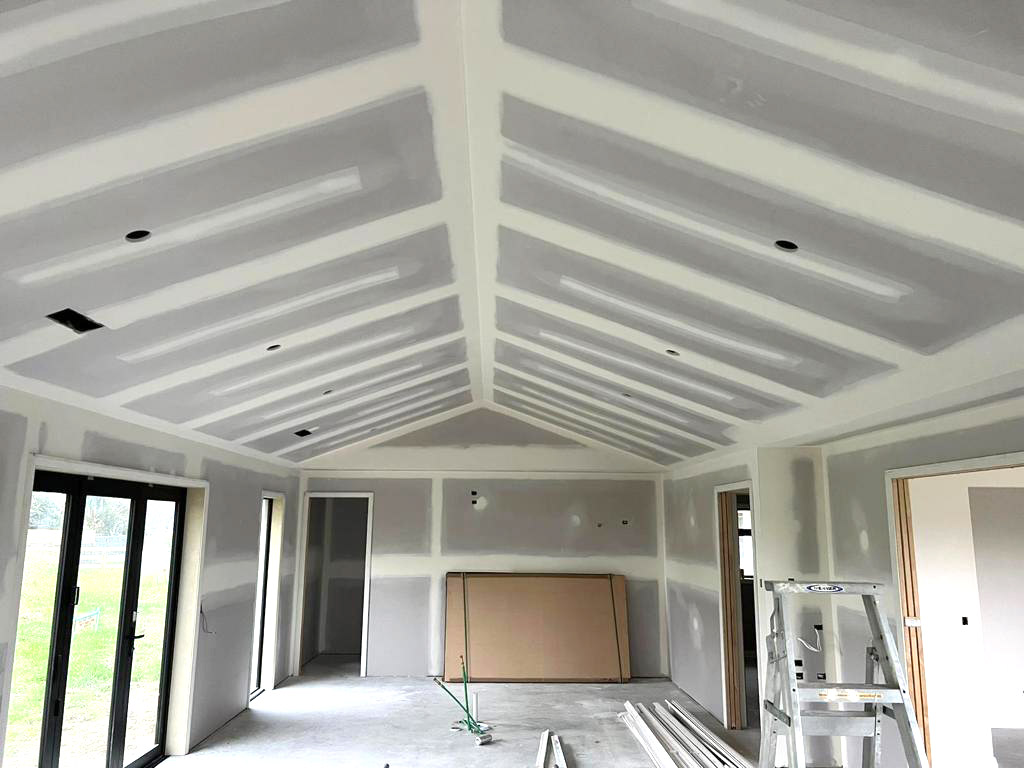 Walls and ceiling with GIB stopping